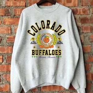 University of Colorado Sweatshirt Colorado Buffaloes Shirt 1990 Orange Bowl